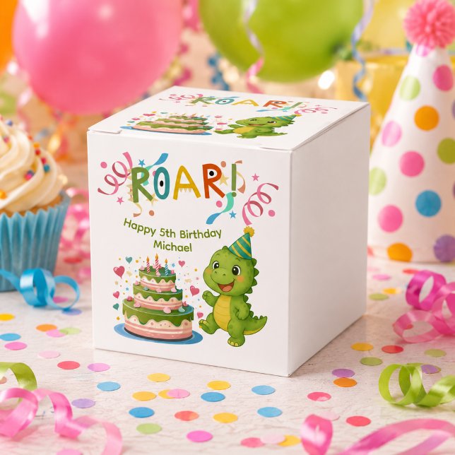 Personalized Dinosaur 5th Birthday Favour Box (Creator Uploaded)