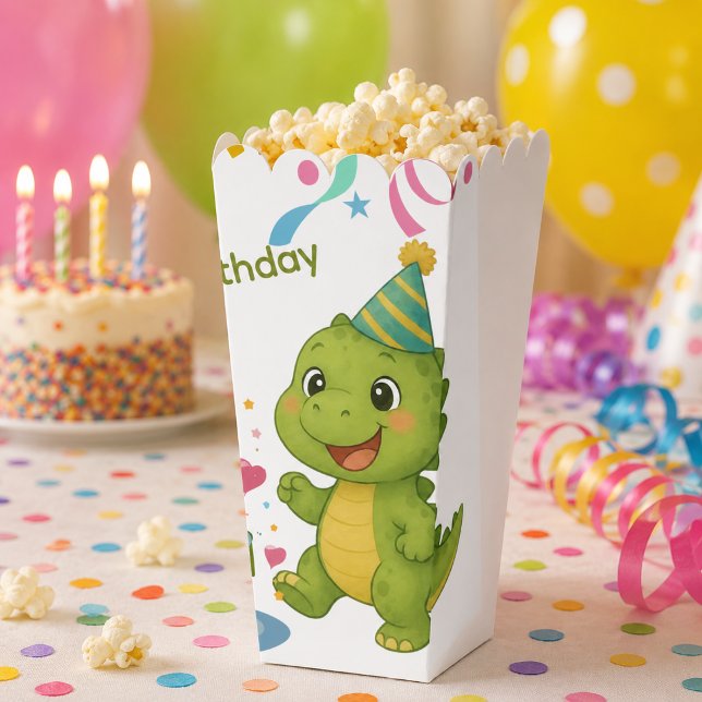 Personalized Dinosaur 5th Birthday Popcorn Box (Creator Uploaded)