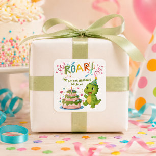 Personalized Dinosaur 5th Birthday Sticker