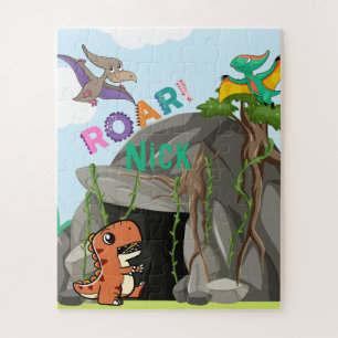 Personalized Dinosaur and Friends Jigsaw Puzzle