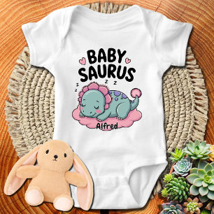 Personalized Dinosaur Babysaurus Custom Name  Baby Bodysuit