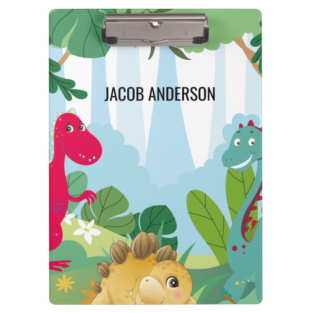 Personalized Dinosaur Back to School Name Clipboard (Front)
