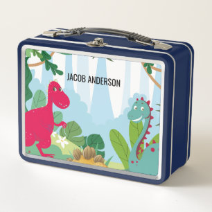 Personalized Dinosaur Back to School Name Metal Lunch Box