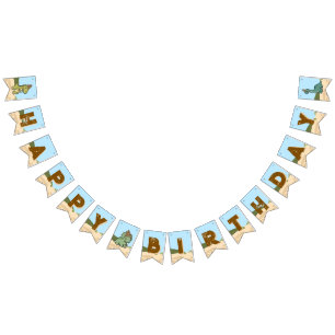 Personalized Dinosaur Birthday bunting banner