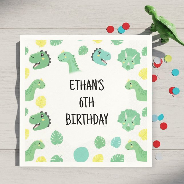 Personalized Dinosaur Birthday Napkins | Trendy  (Creator Uploaded)