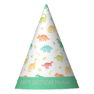 Personalized Dinosaur Birthday Party Hats