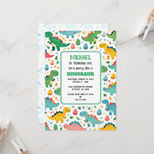 Personalized Dinosaur Birthday Party Invitation