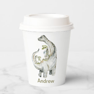 Personalized Dinosaur Birthday Party Paper Cups