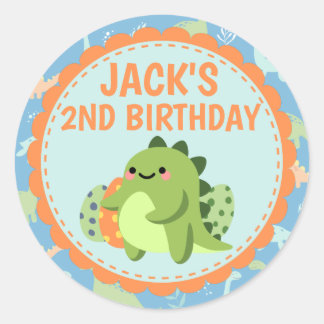 Personalized Dinosaur Birthday Party Sticker