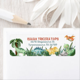 Personalized Dinosaur Birthday Return Address