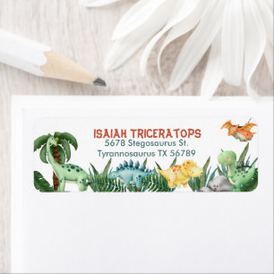Personalized Dinosaur Birthday Return Address