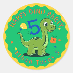 Personalized Dinosaur Birthday Sticker