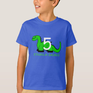 Personalized Dinosaur Birthday T-shirt for Kids