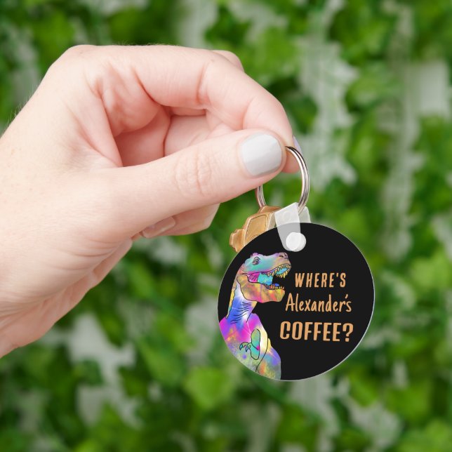 Personalized Dinosaur Funny Quote Keychain (Hand)