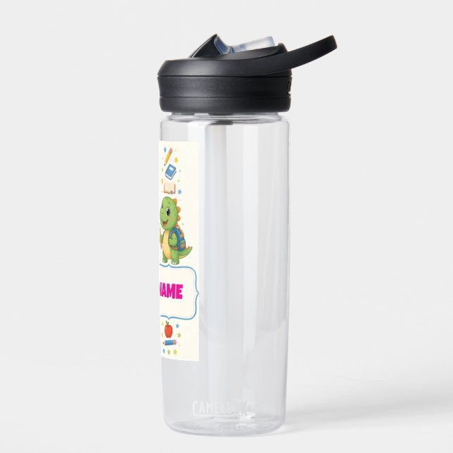 Personalized Dinosaur Kids Back to School Bottle (Left)