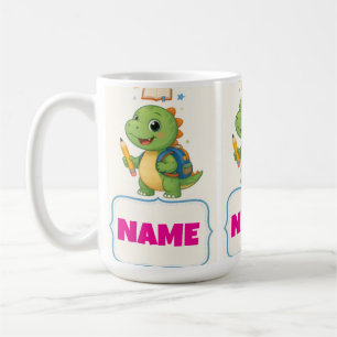 Personalized Dinosaur Kids Back to School Bottle Coffee Mug