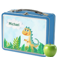 Personalized Dinosaur Kids Metal Lunch Box