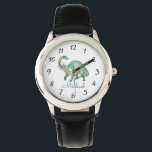 Personalized  Dinosaur Kid's Watch<br><div class="desc">Brontosaurus prehistoric dinosaur watercolor watch for boys or girls. Just add your name and choose your watch band colour. Back to school gift or Christmas gift.  Illustrated in watercolor.</div>