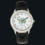 Personalized Dinosaur Kid's Watch<br><div class="desc">Brontosaurus prehistoric dinosaur watercolor watch for boys or girls. Just add your name and choose your watch band colour. Back to school gift or Christmas gift. Illustrated in watercolor.</div>