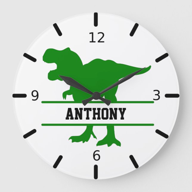 Personalized Dinosaur Large Clock (Front)