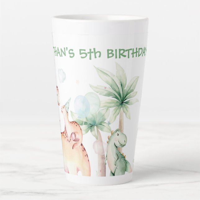 Personalized Dinosaur Latte Mug (Front)
