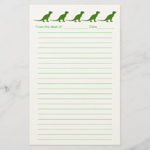 Personalized Dinosaur Lined Stationery for Kids