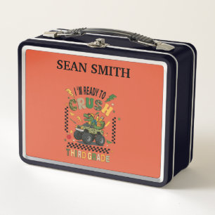 Personalized Dinosaur Monster Truck Metal Lunch Box