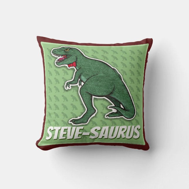 personalized dinosaur pillow - green t-rex (Front)