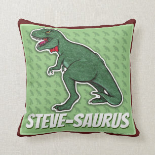 personalized dinosaur pillow - green t-rex