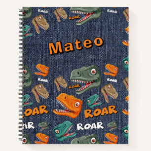 Personalized Dinosaur Roar Name Notebook for Boys
