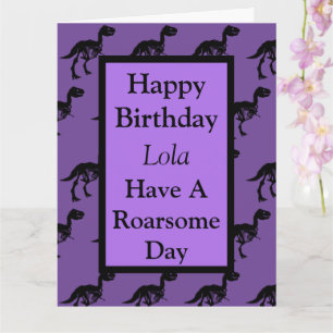 Personalized Dinosaur roarsome birthday card