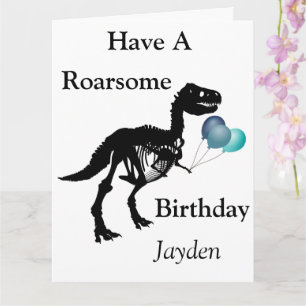 Personalized Dinosaur roarsome card