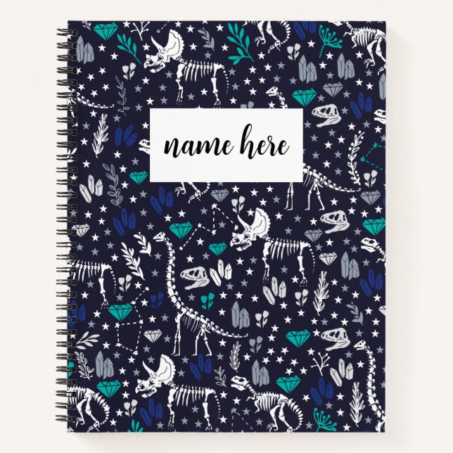 Personalized Dinosaur Skeletons Notebook (Front)