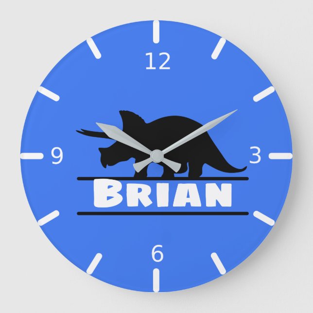 Personalized Dinosaur Square Wall Clock (Front)