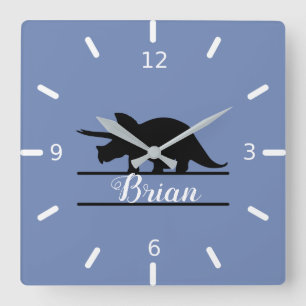 Personalized Dinosaur Square Wall Clock