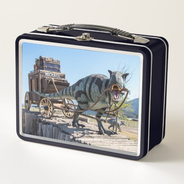 Personalized Dinosaur Stagecoach Lunch Box  (Front)