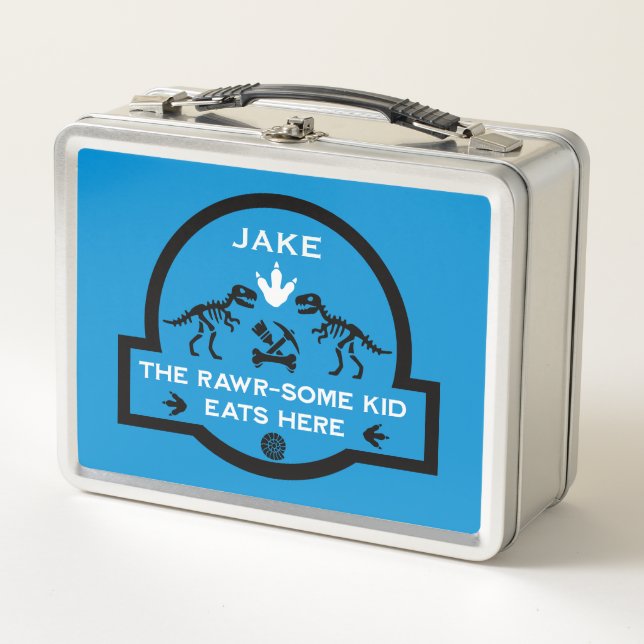 Personalized Dinosaur Table Mat Metal Lunch Box (Front)