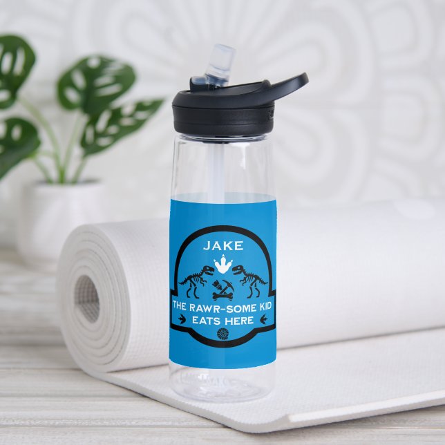 Personalized Dinosaur Table Mat Water Bottle (Yoga (Rotated))