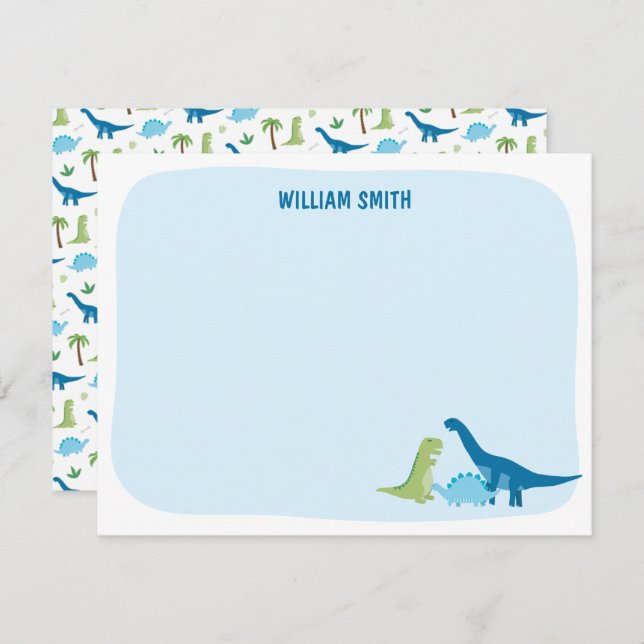 Personalized Dinosaur Thank You Card (Front/Back)
