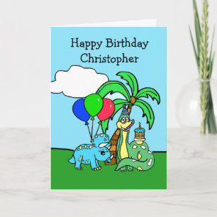 Personalized Dinosaur themed Birthday Card