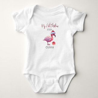 Personalized Dinosaur Xmas Babies First Christmas Baby Bodysuit