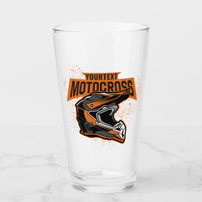 Personalized Dirt Bike Motocross Racing  Glass (Front)
