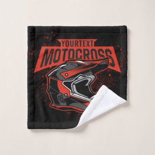 Personalized Dirt Bike Motocross Racing Helmet Bath Towel Set