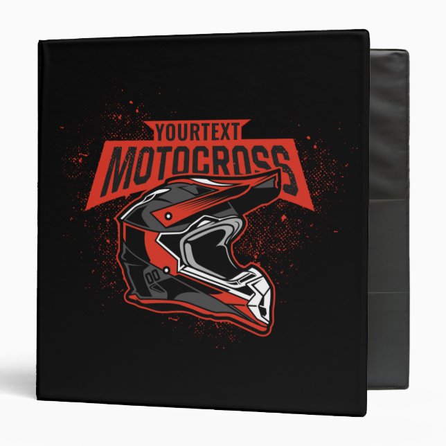 Personalized Dirt Bike Motocross Racing Helmet   Binder (Front/Inside)