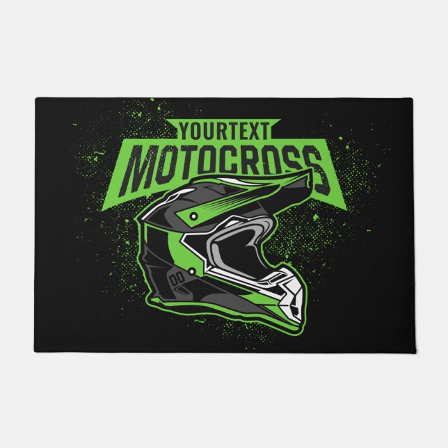 Personalized Dirt Bike Motocross Racing Helmet   Doormat (Front)