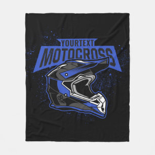 Personalized Dirt Bike Motocross Racing Helmet   Fleece Blanket