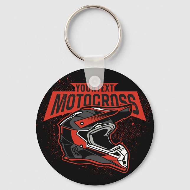 Personalized Dirt Bike Motocross Racing Helmet    Keychain (Front)