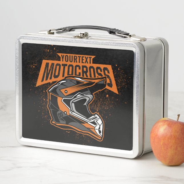 Personalized Dirt Bike Motocross Racing Helmet  Metal Lunch Box (In Situ)