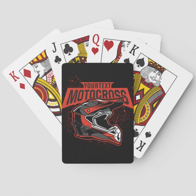 Personalized Dirt Bike Motocross Racing Helmet    Playing Cards (Back)