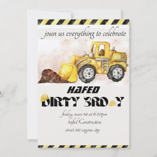 ﻿Personalized Dirty 3rd-Y Third Birthday  Invitation
